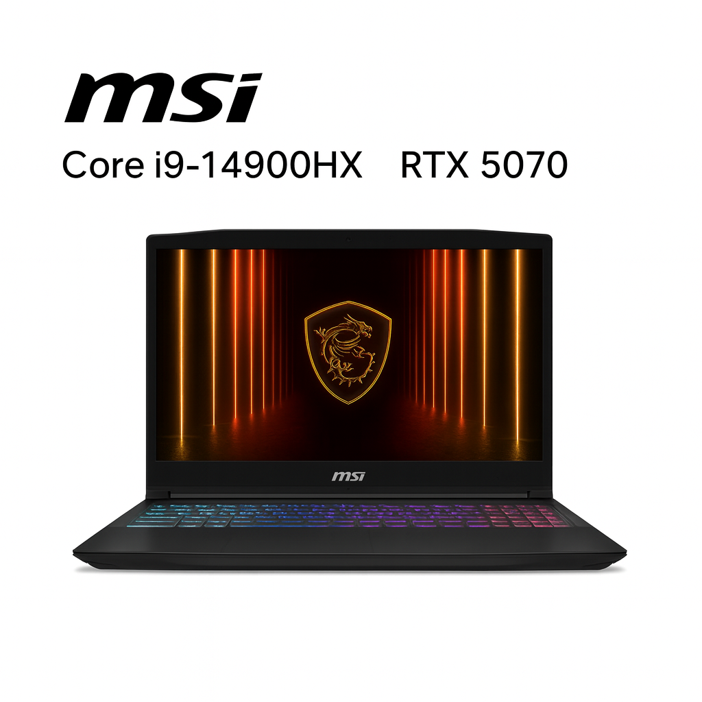 MSI Katana 15 HX B14WGK-223XAE, Intel Core i9-14900HX, RAM 16GB, SSD 512GB, NVIDIA RTX 5070 8GB, 15.6 Inch FHD IPS 144Hz, Black
