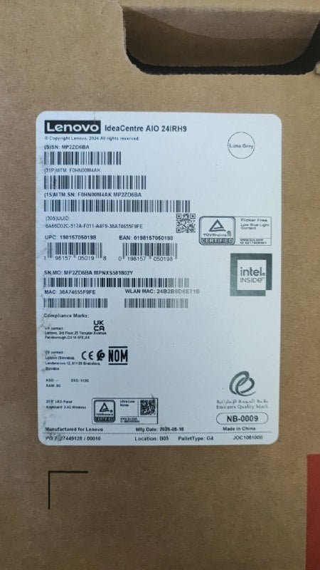 All in One Lenovo IdeaCentre AIO 24IRH9 (M4AK), Intel Core i5-13420H, RAM 8GB, SSD 512GB, Intel UHD Graphics, 23.8 Inch FHD Touch IPS 100Hz, Luna Grey
