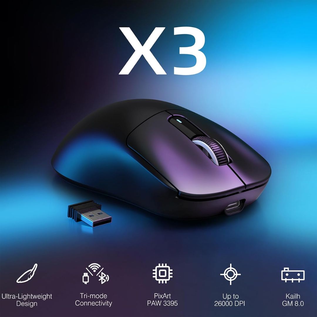 ATTACK SHARK X3 Wireless Gaming Mouse - Black