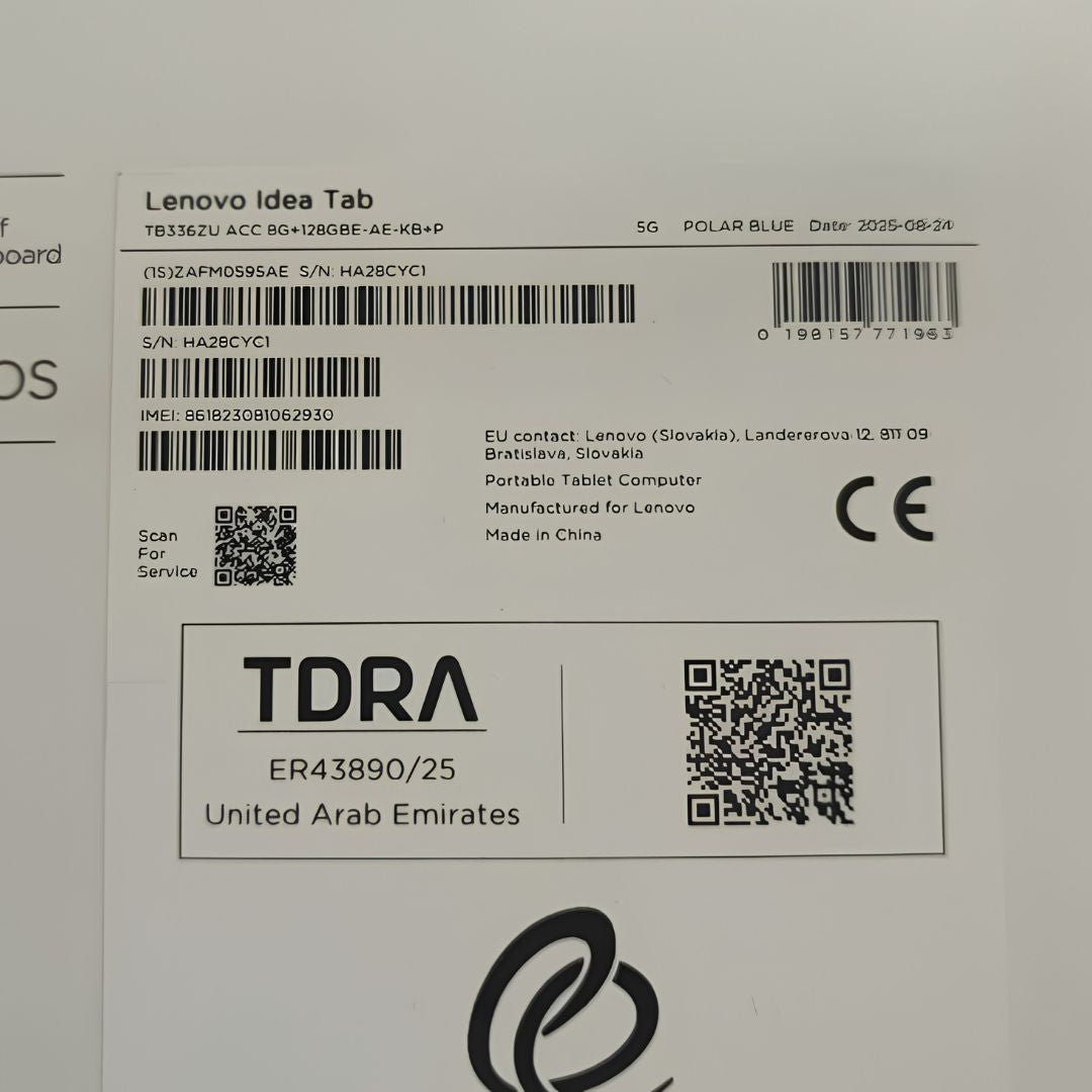 Lenovo Idea Tab (TB336ZU), MediaTek Dimensity-6300, RAM 8G, Storage 128GB, 11 2.5K IPS Touch screen, Polar Blue
