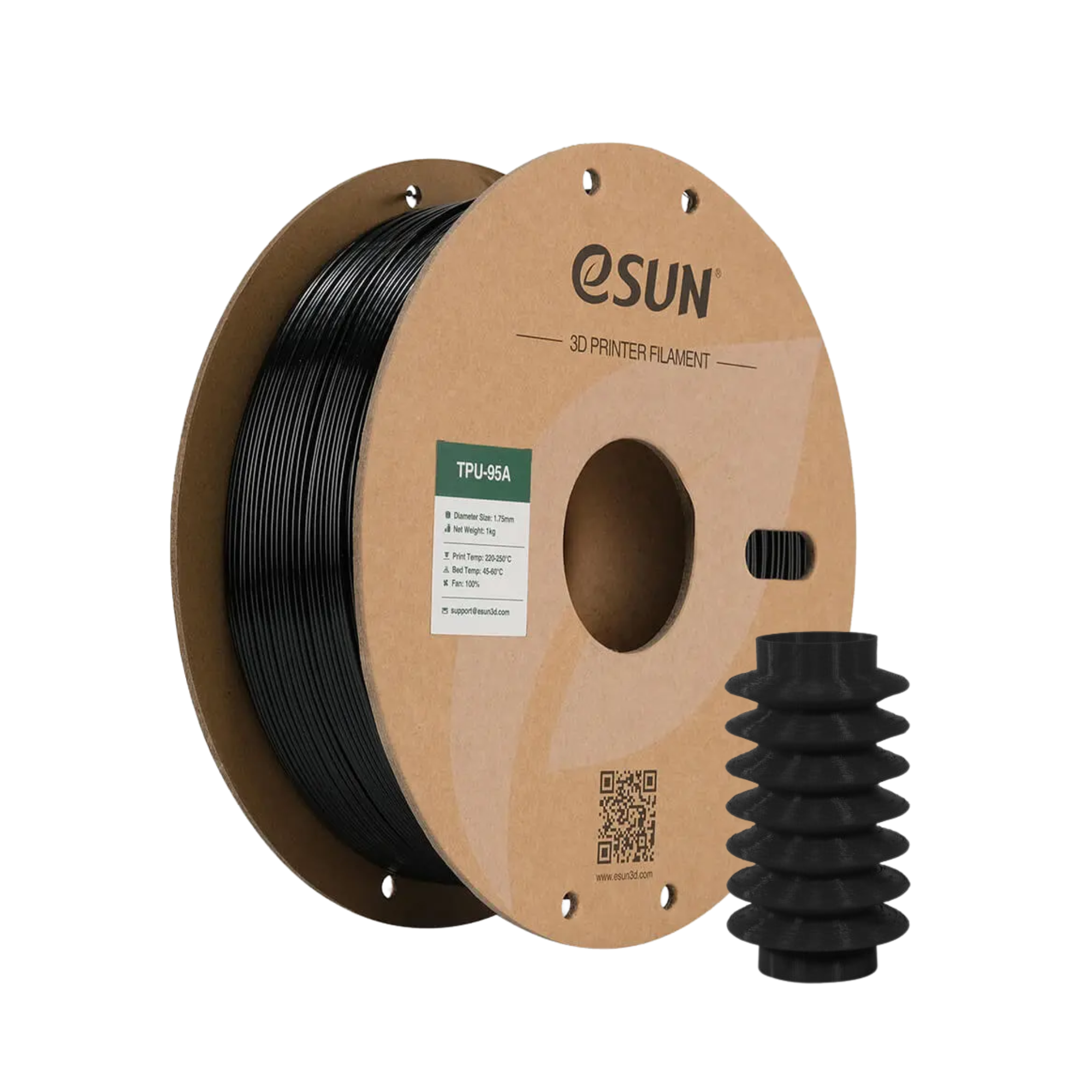 Esun Esun TPU-95A 3D Printing Filament 1KG - Black