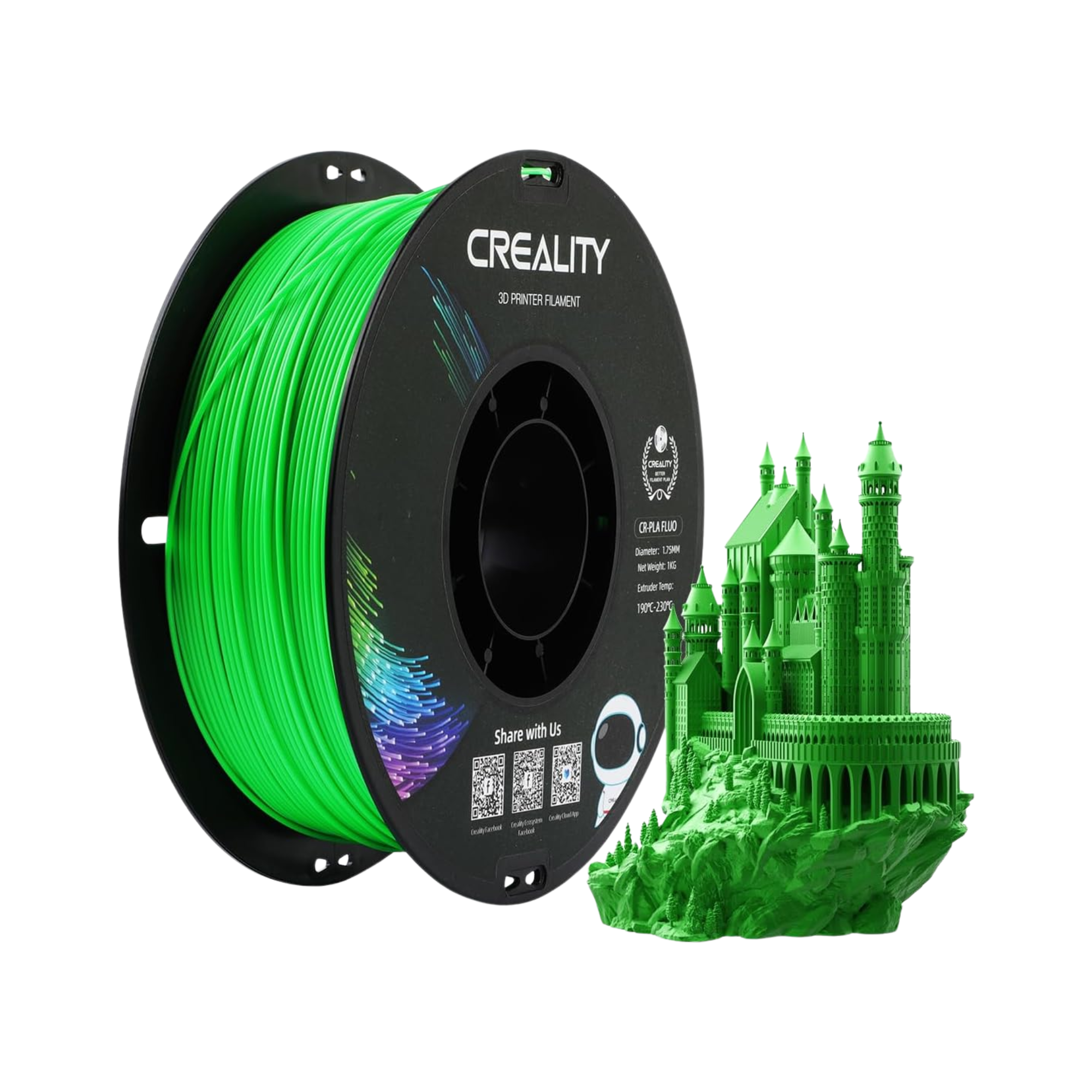 Creality CR-PLA Fluo Green 3D Printing Filament 1KG
