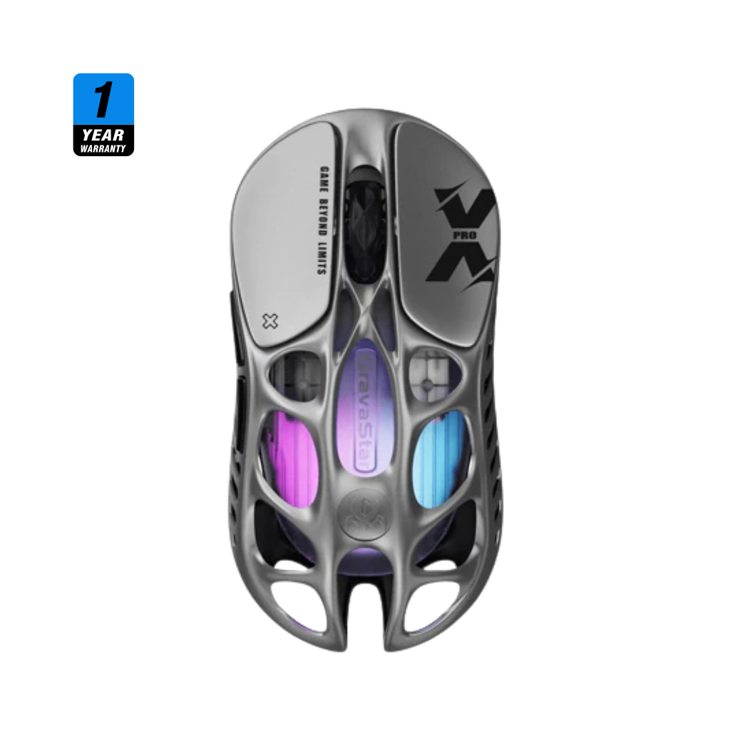 GravaStar Mercury X Pro Wireless Gaming Mouse - Interstellar Silver