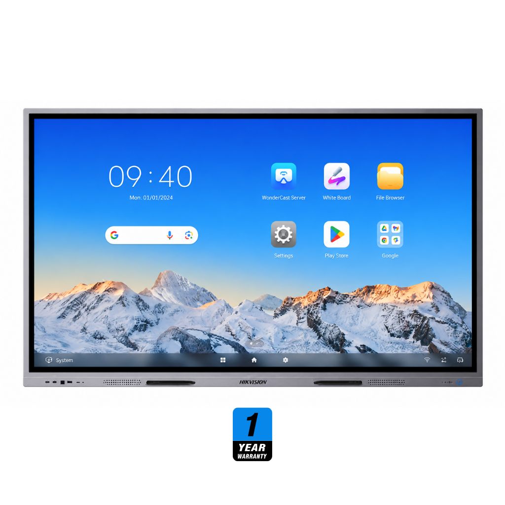 Hikvision 86-Inch 4K UHD Smart Interactive Whiteboard, Android 14.0, RAM 8GB, Storage 128GB