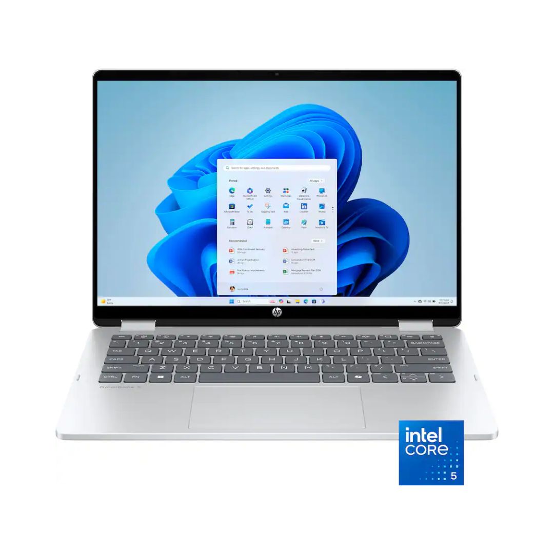 HP OmniBook X Flip 14-FP0013DX, Intel CORE 5-120U, RAM 8GB, SSD 512GB, Intel Graphics, 14.0 Inch WUXGA FHD+ IPS Touch, Glacier Silver