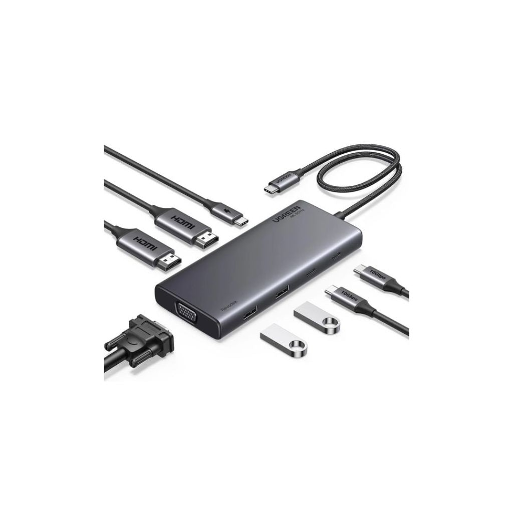 UGREEN UG-35588 8-in-1 USB-C Hub with HDMI, USB 3.0, SD/TF, Ethernet, PD