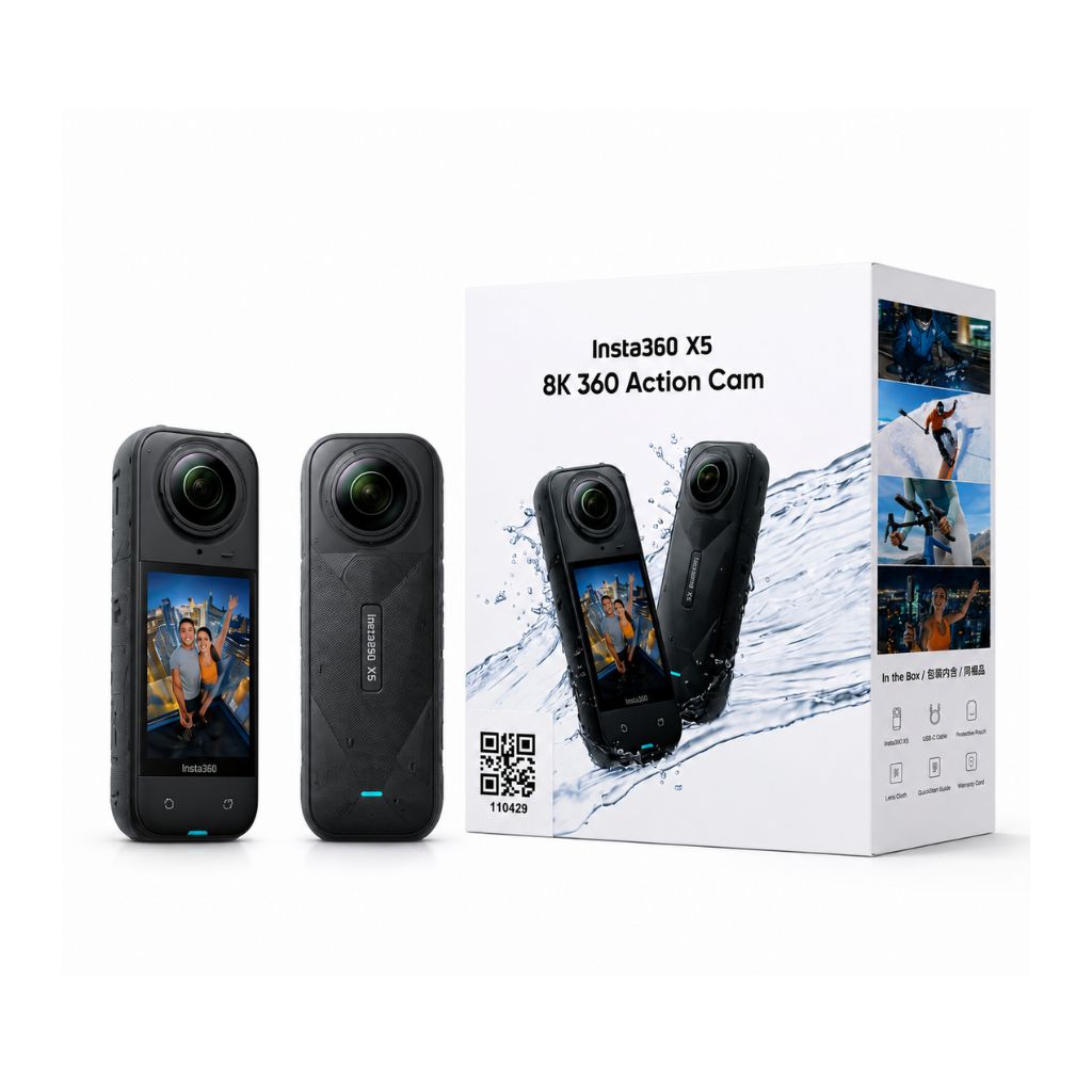 كاميرا الحركة Insta360 X5 بزاوية 360 درجة بدقة 8K