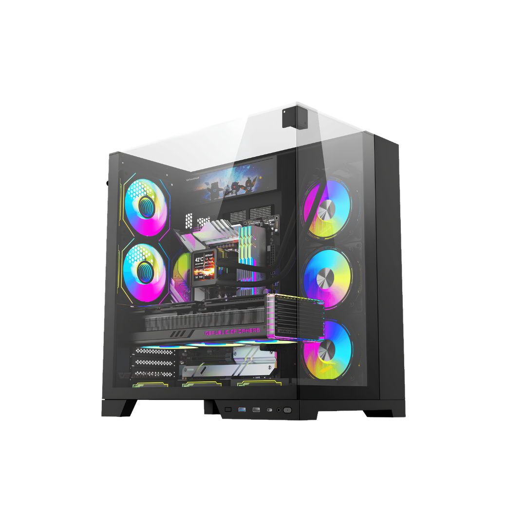 صندوق كمبيوتر DarkFlash TH285 Plus - أسود