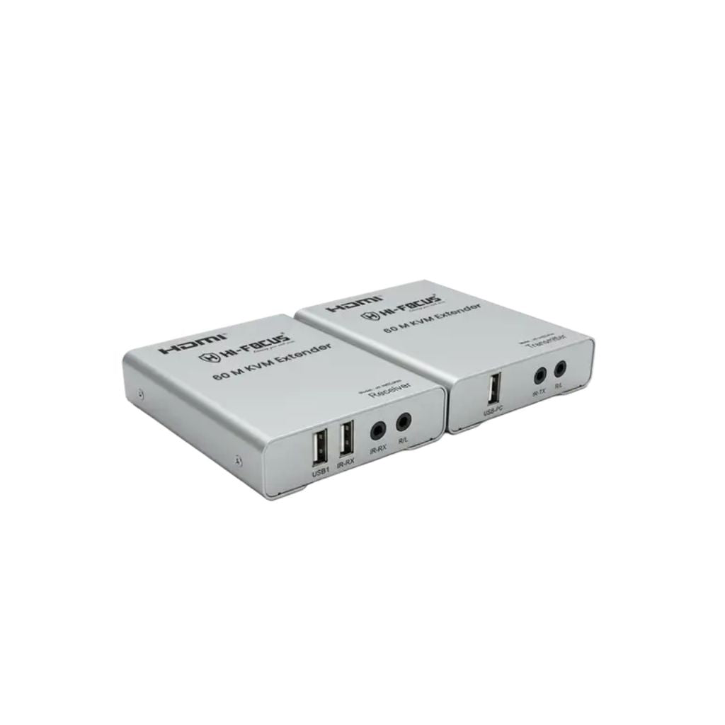 Hi-Focus - HDMI USB KVM Extender Over LAN 60m with Audio