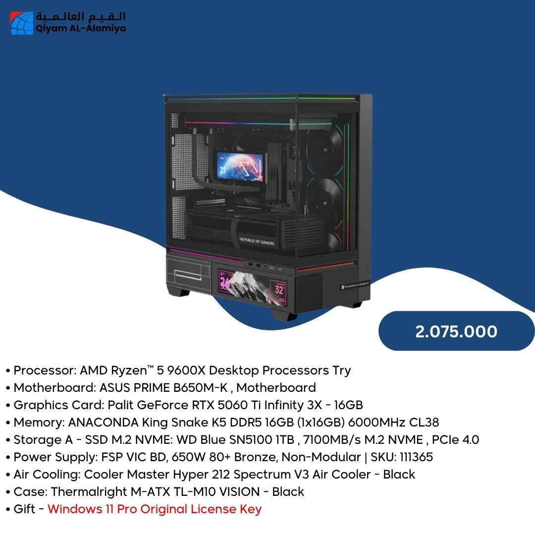 Pc Build AMD 5 9600X, RTX 5060 TI - 16GB