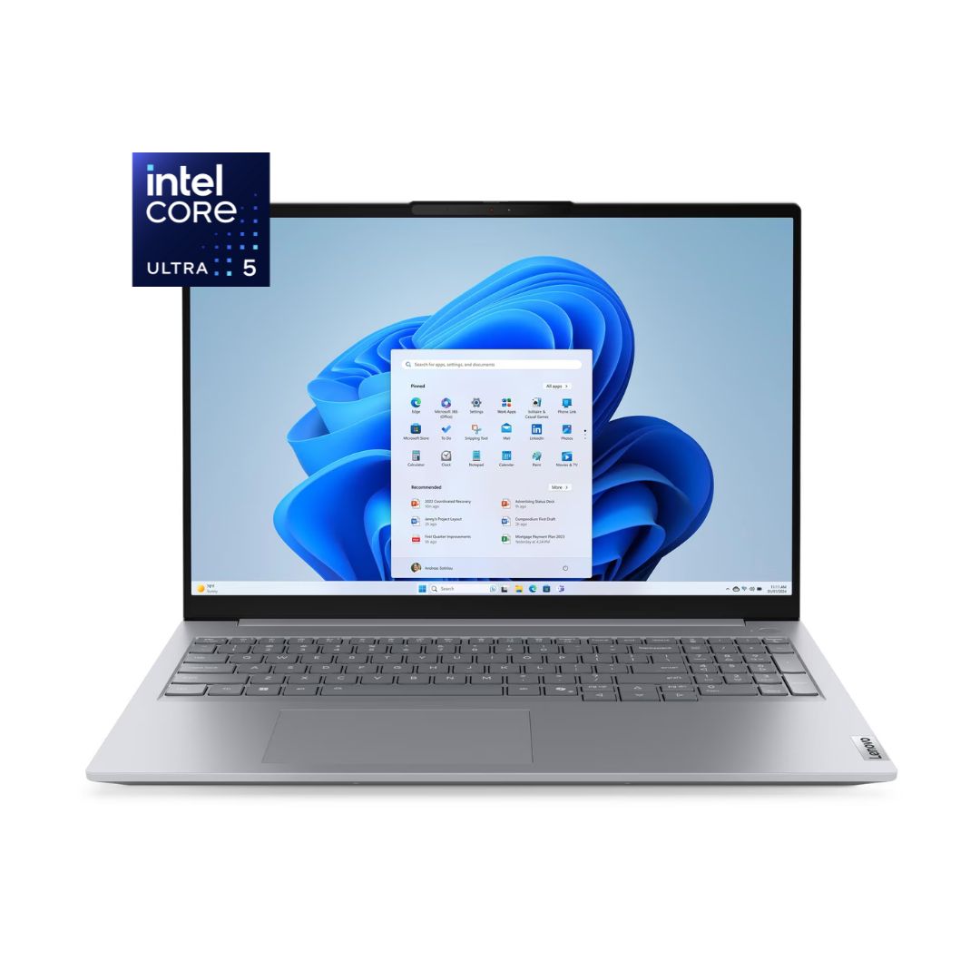 Lenovo ThinkBook 16 G8 - (2LGR), Intel Core Ultra 5-225U, RAM 8GB, SSD 512GB, Intel Graphics, 16 Inch WUXGA IPS 60Hz, Arctic Grey