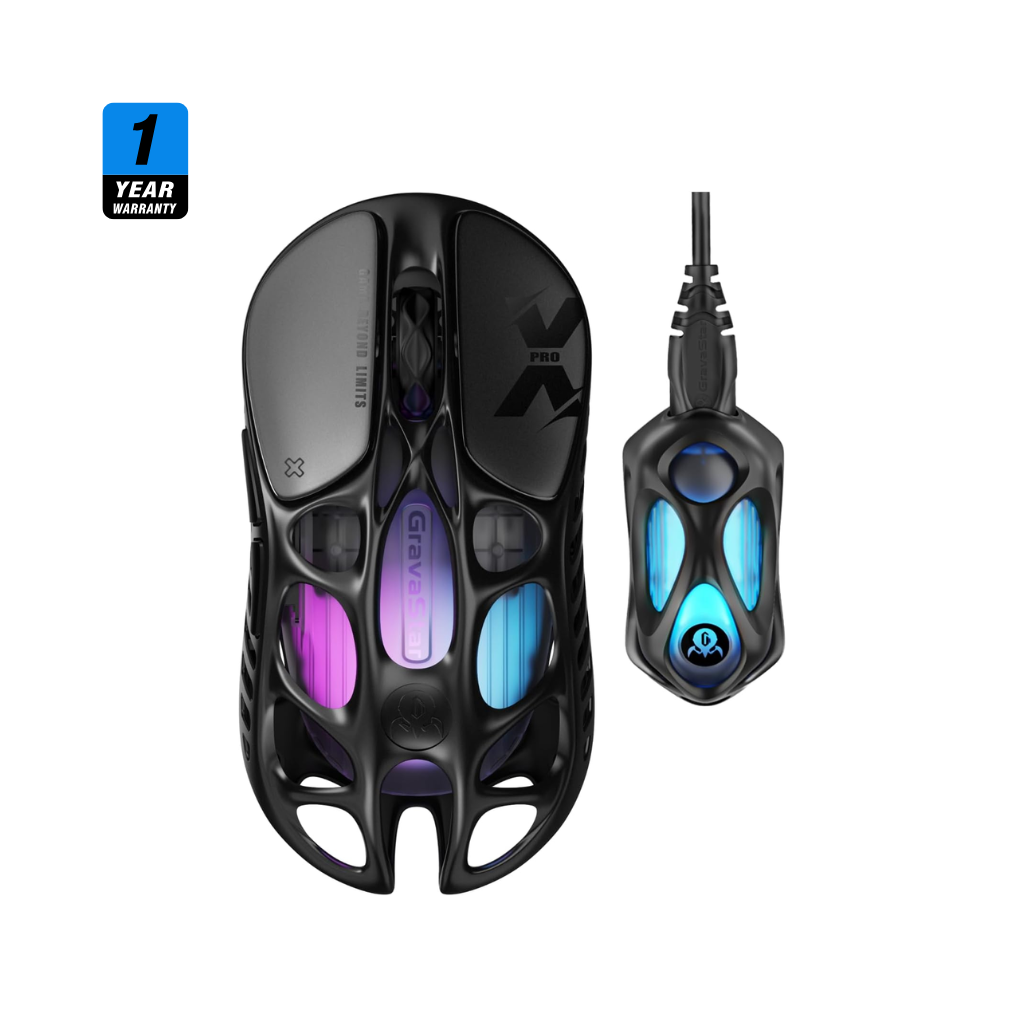 MERCURY X proワイヤレスマウス ブラック GravaStar Mercury X Pro 8KHz Wireless Gaming Mouse - Galaxy Black