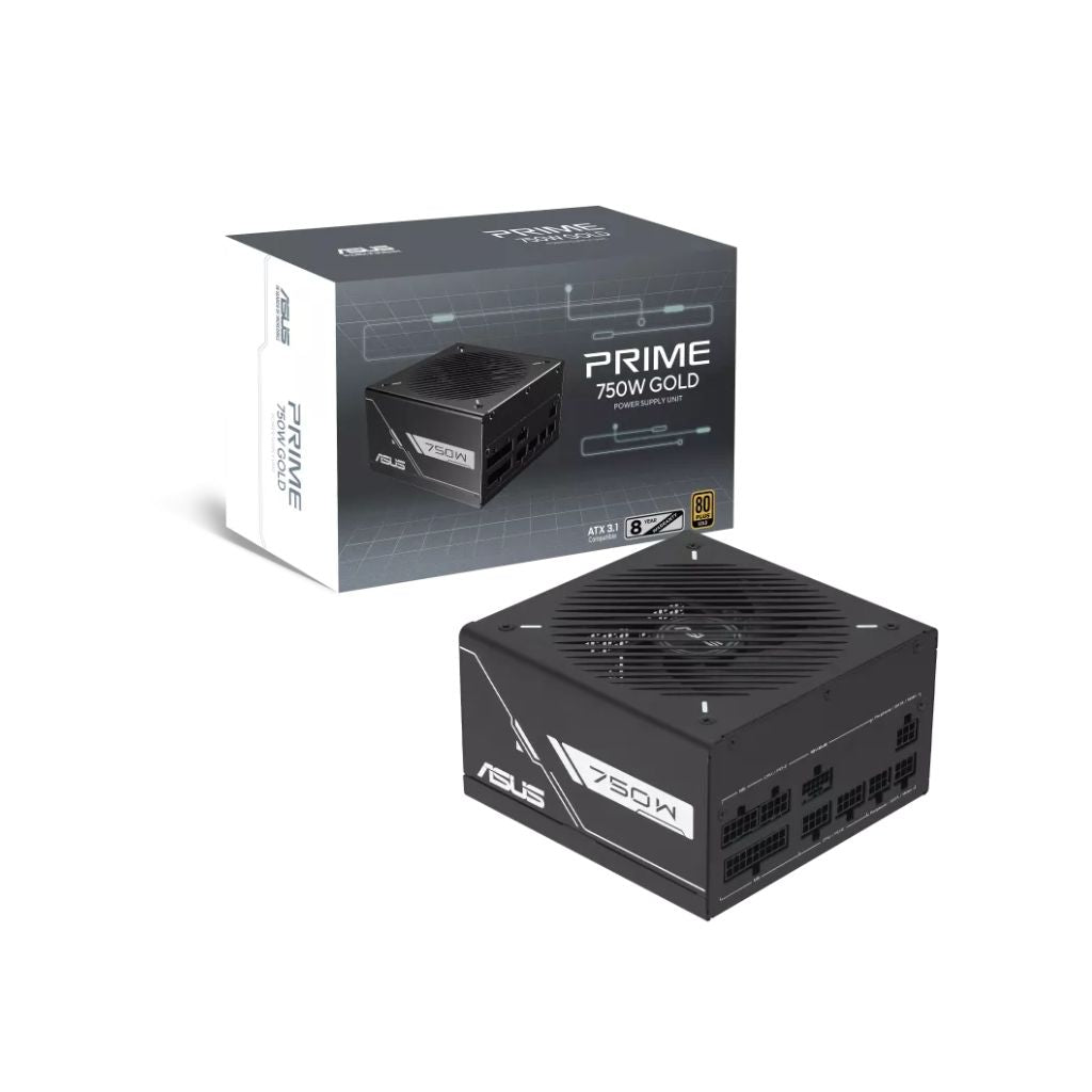 ASUS Prime 750G - مزود طاقة 750W Gold قابل للتعديل بالكامل - أسود