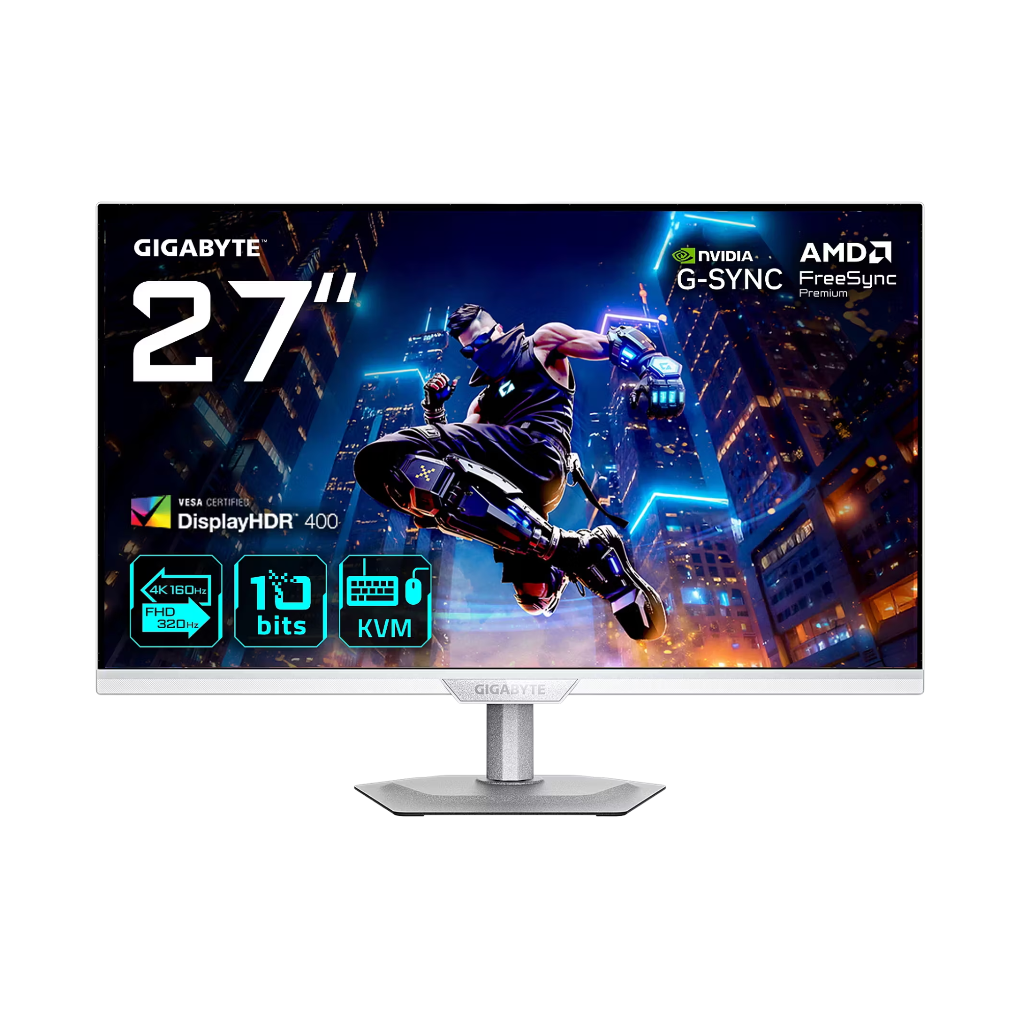 جيجابايت 27 M27UP ICE 4K IPS (160 هرتز 4K - 320 هرتز FHD) 1 مللي ثانية مسطحة