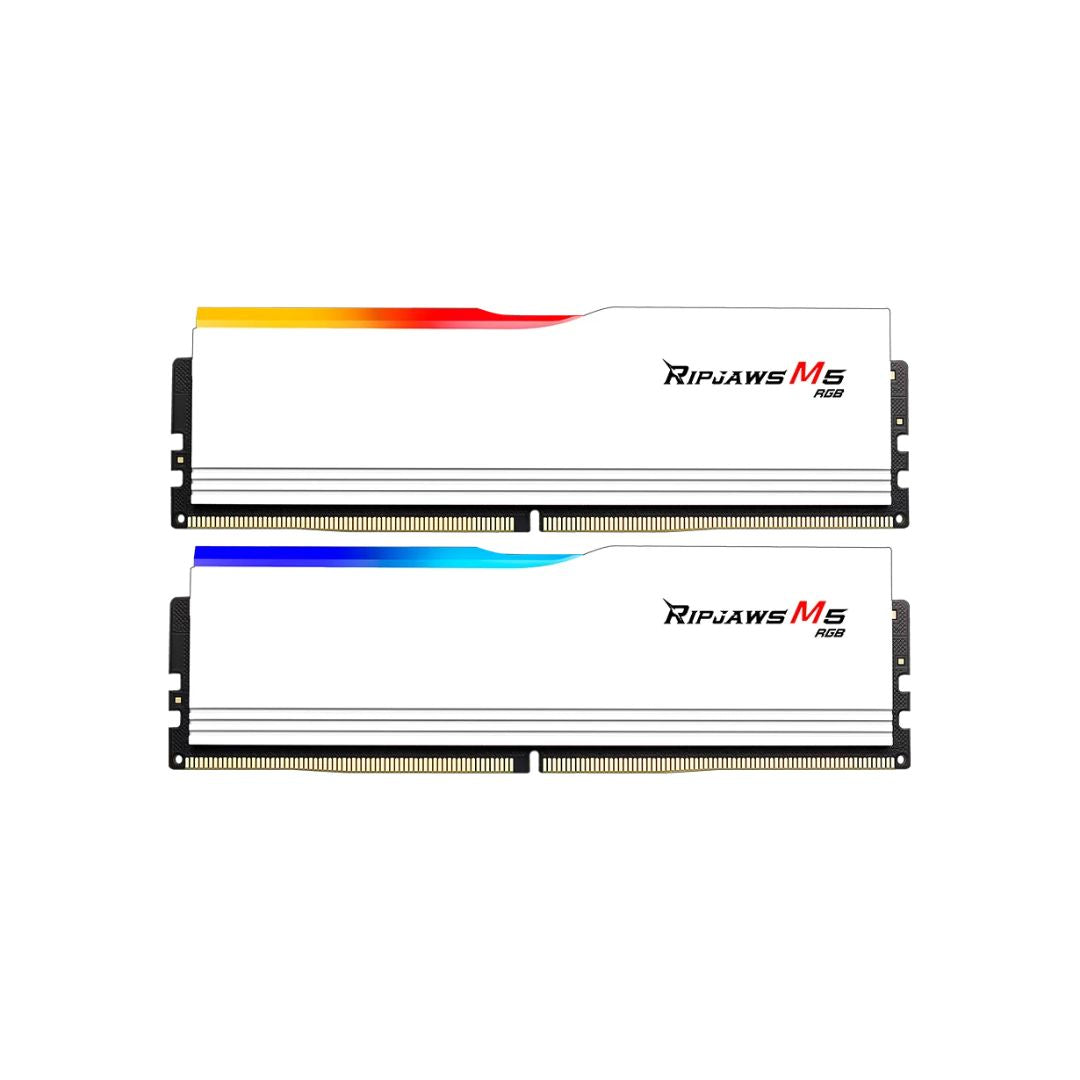 G.SKILL Ripjaws M5 RGB DDR5 64GB (2x32GB) 6000MHz CL36، XMP و EXPO - أبيض
