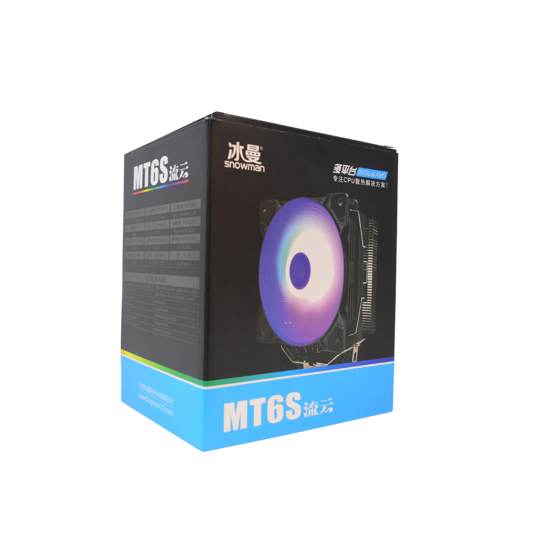 مبرد هواء Snowman MT6S ثنائي الإضاءة RGB - لمعالجات Intel فقط