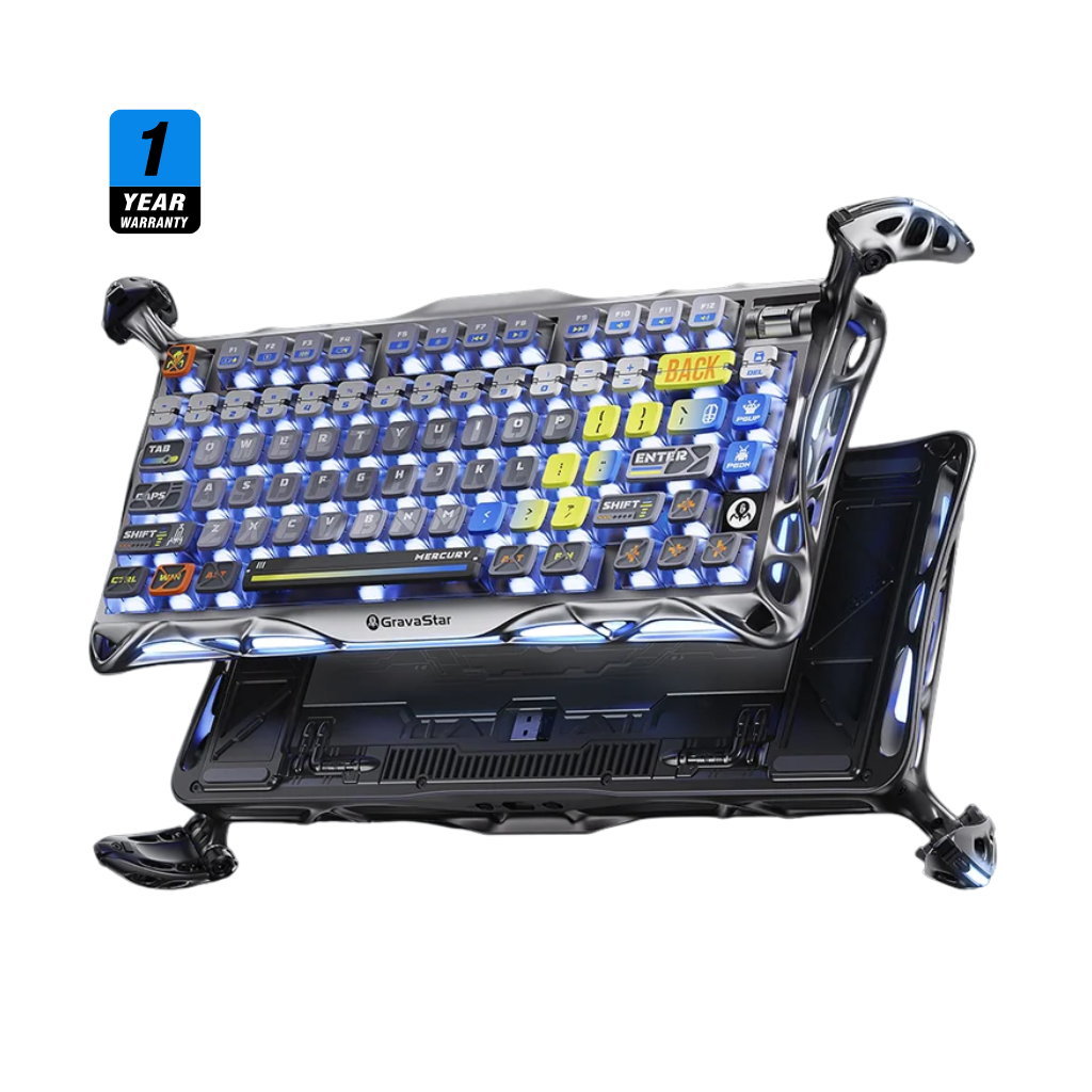 Gravastar Mercury K1 Pro Gaming Keyboard - Interstellar Silver