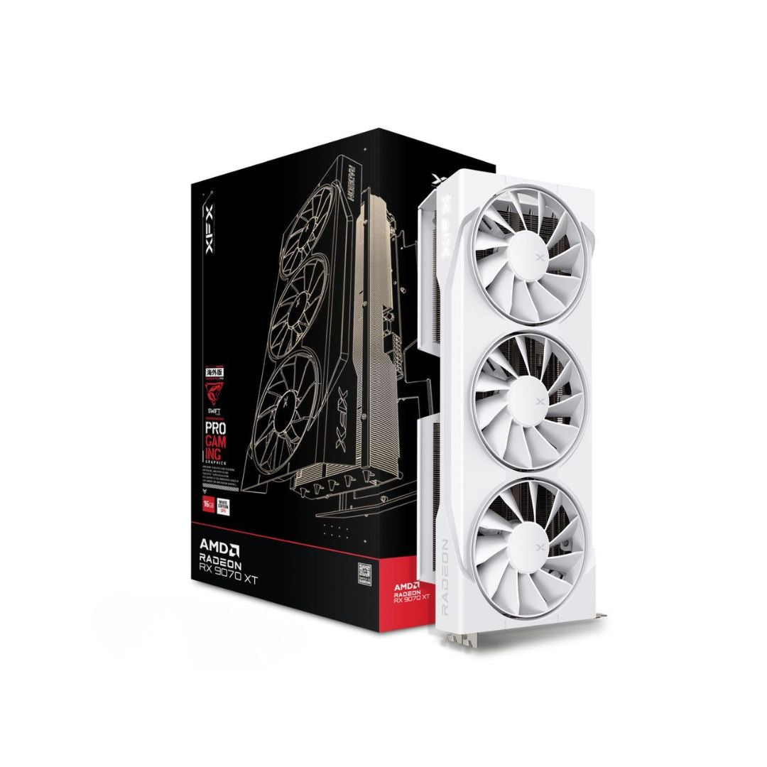 XFX Radeon RX 9070 XT Gaming 16GB - Graphics Card, White