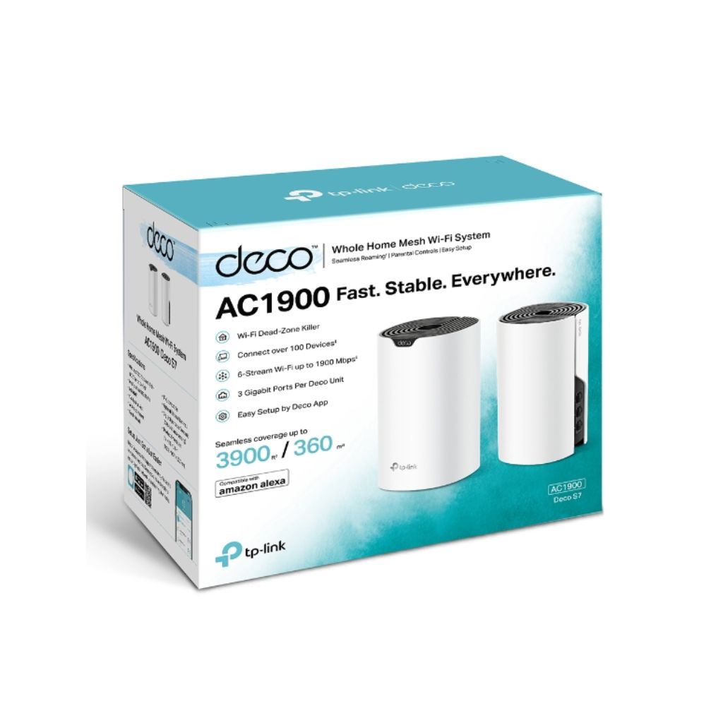 نظام شبكة واي فاي 5 TP Link DECO S7 AC1900 مكون من قطعتين