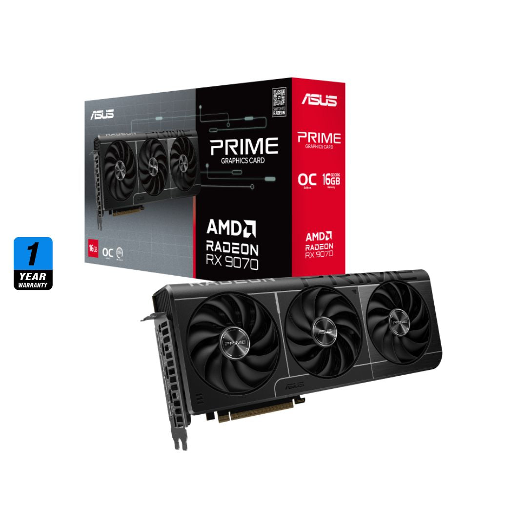 بطاقة الرسومات ASUS Prime Radeon™ RX 9070 OC Edition سعة 16 جيجابايت GDDR6