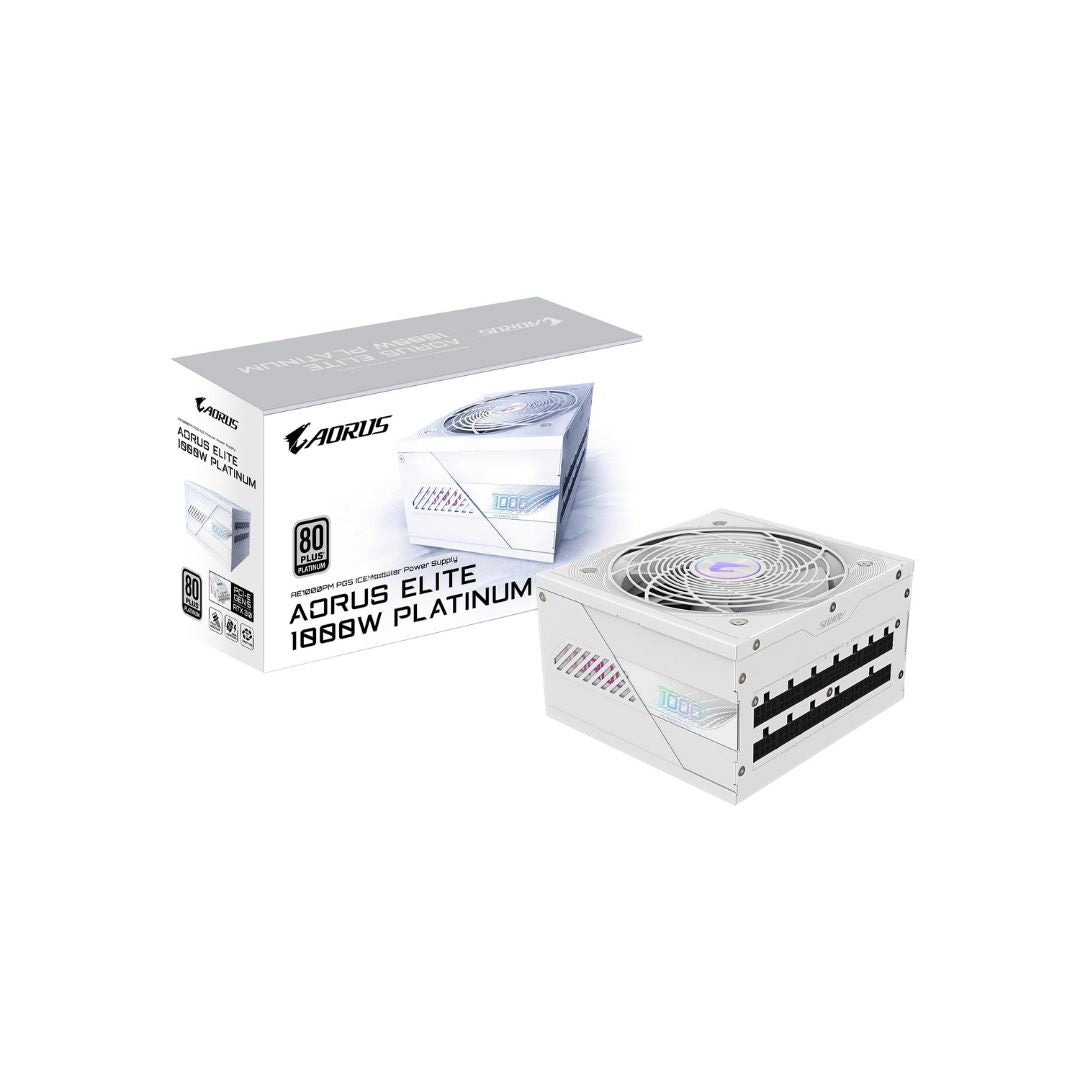 Gigabyte AORUS ELITE GP-AE1000PM ICE, Full Modular, 1000W 80+ Platinum, PCIe 5.1 - White