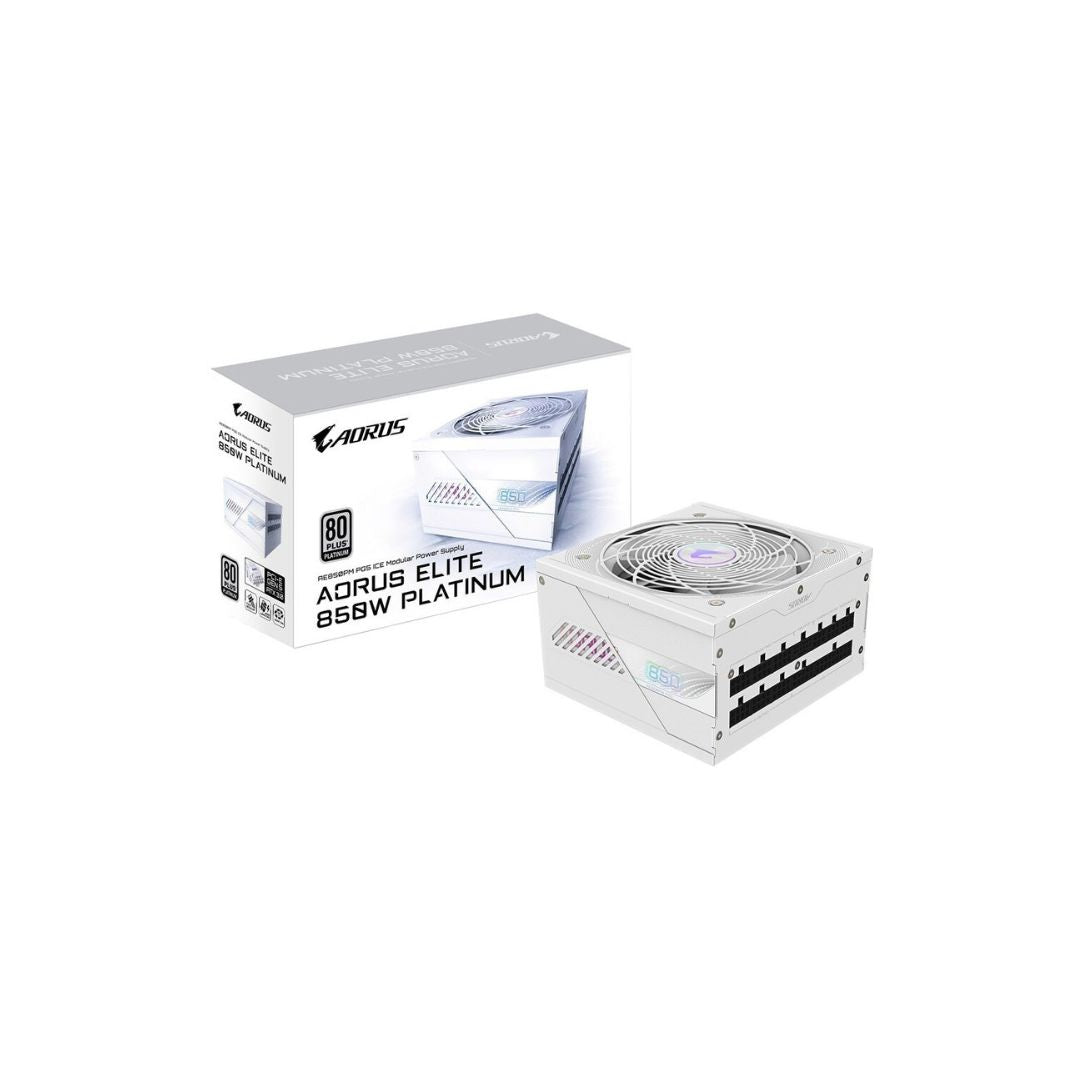 Gigabyte AORUS ELITE GP-AE850PM ICE, Full Modular, 850W 80+ Platinum, PCIe 5.1 - White