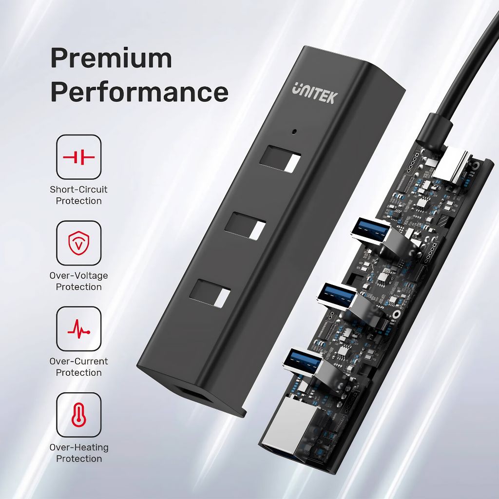 UNITEK 4 Ports Powered USB 3.0 Hub - Y-3089Z01