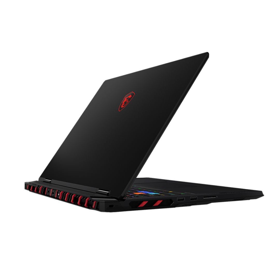 MSI Raider A18 HX A9WIG-205AE، AMD Ryzen 9-9955HX3D، ذاكرة وصول عشوائي (RAM) سعة 64 جيجابايت، قرص SSD سعة 2 تيرابايت، NVIDIA RTX 5090 سعة 24 جيجابايت، شاشة 18 بوصة UHD+ 120 هرتز، لون أسود