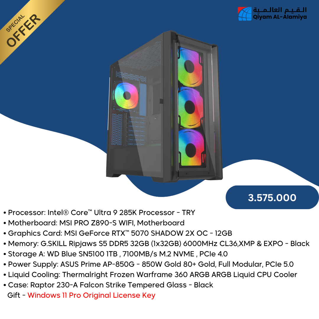 Pc Build Ultra 9 285K , RTX 5070 12GB
