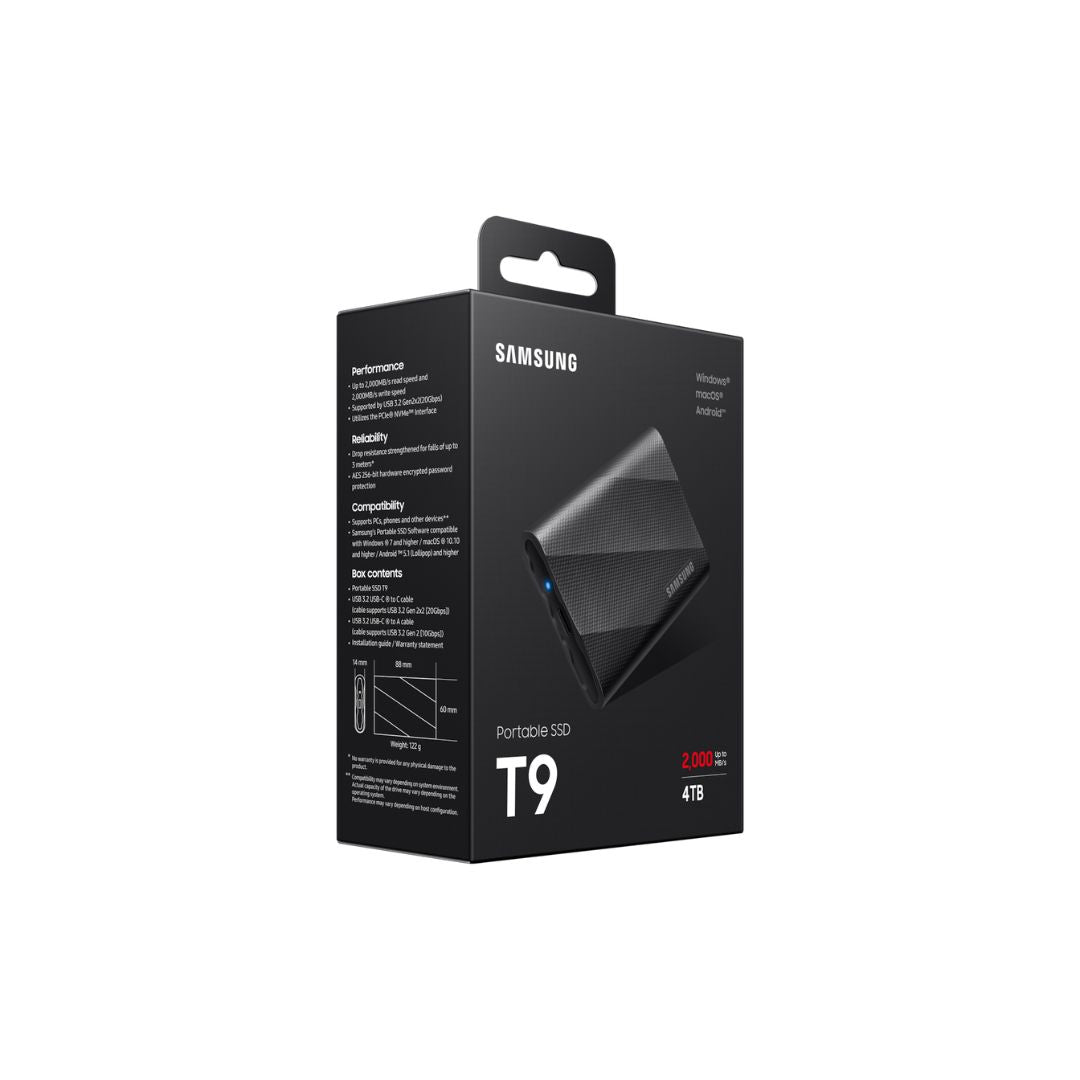Samsung T9 4TB Portable External SSD, Black