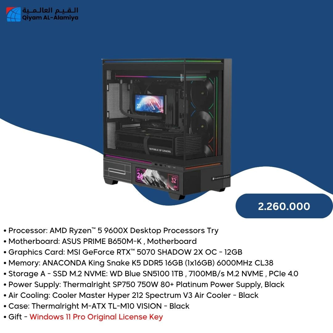 Pc Build AMD 5 9600X, RTX 5070- 12GB