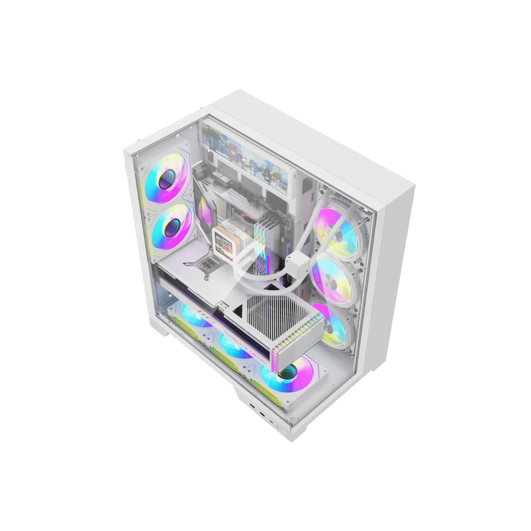 DarkFlash TH285 Plus - Computer Case, White