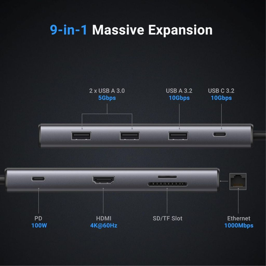 UGREEN USB-C 9-in-1 Docking Station with HDMI and MicroSD