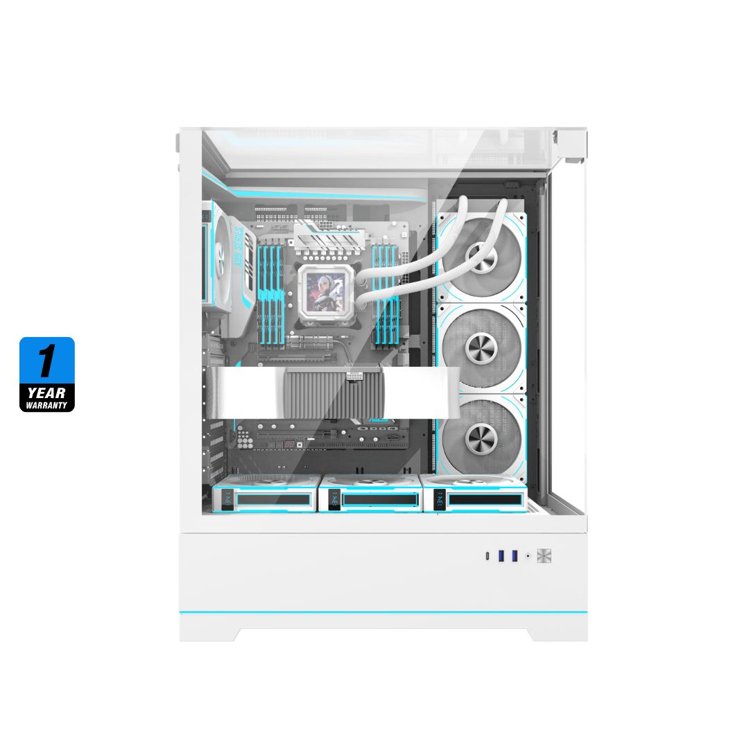 DarkFlash DY450L Pro Mid Tower Case - White