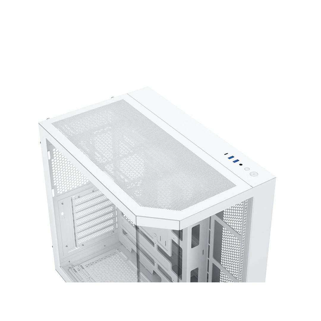 Xigmatek CUBI II Arctic Glass، علبة برج متوسطة - أبيض