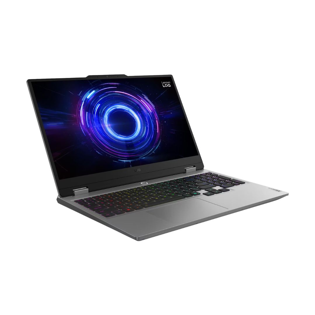 Lenovo LOQ 15IRX10 - (9VPS) معالج Intel Core i7-14700HX، ذاكرة وصول عشوائي (RAM) 24 جيجابايت، قرص تخزين SSD سعة 512 جيجابايت، بطاقة رسوميات RTX 5050 سعة 8 جيجابايت، شاشة IPS FHD مقاس 15.6 بوصة بتردد 144 هرتز، لون رمادي قمري