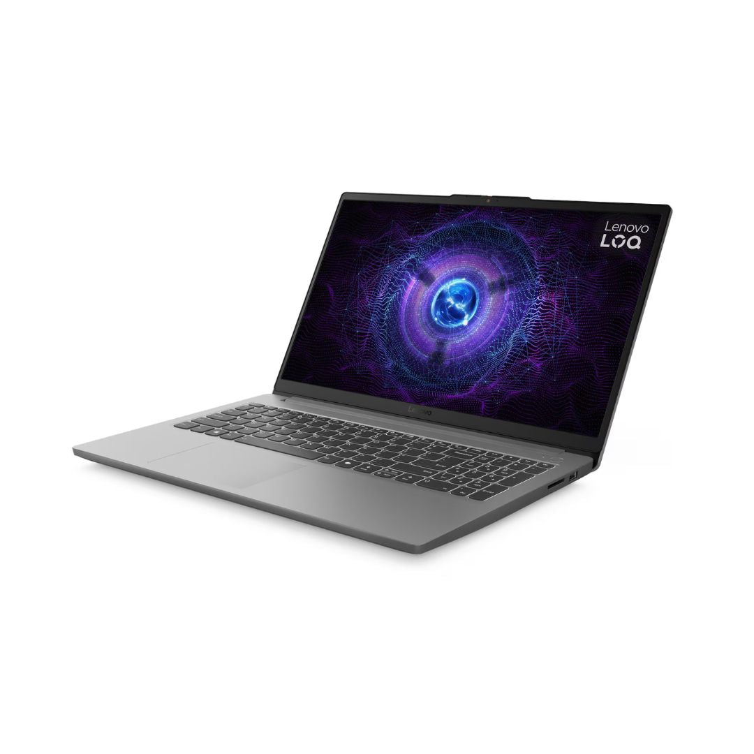 لينوفو LOQ 15IAX9E - (9VIN)، معالج Intel Core i5-12450HX، ذاكرة وصول عشوائي (RAM) سعة 16 جيجابايت، قرص SSD سعة 512 جيجابايت، بطاقة رسومات RTX 3050 سعة 4 جيجابايت، شاشة 15.6 بوصة FHD IPS بتردد 144 هرتز، لون رمادي