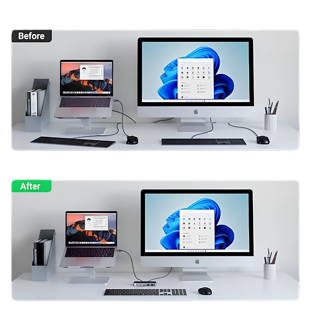 UGREEN UG-25098 USB-C Computer Sharing Switch 2-in-4 Out Hub