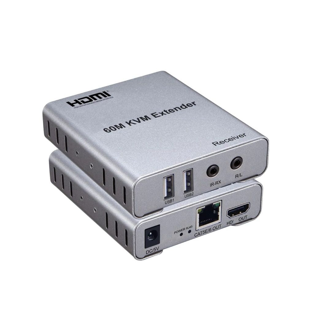 Hi-Focus - HDMI USB KVM Extender Over LAN 60m with Audio