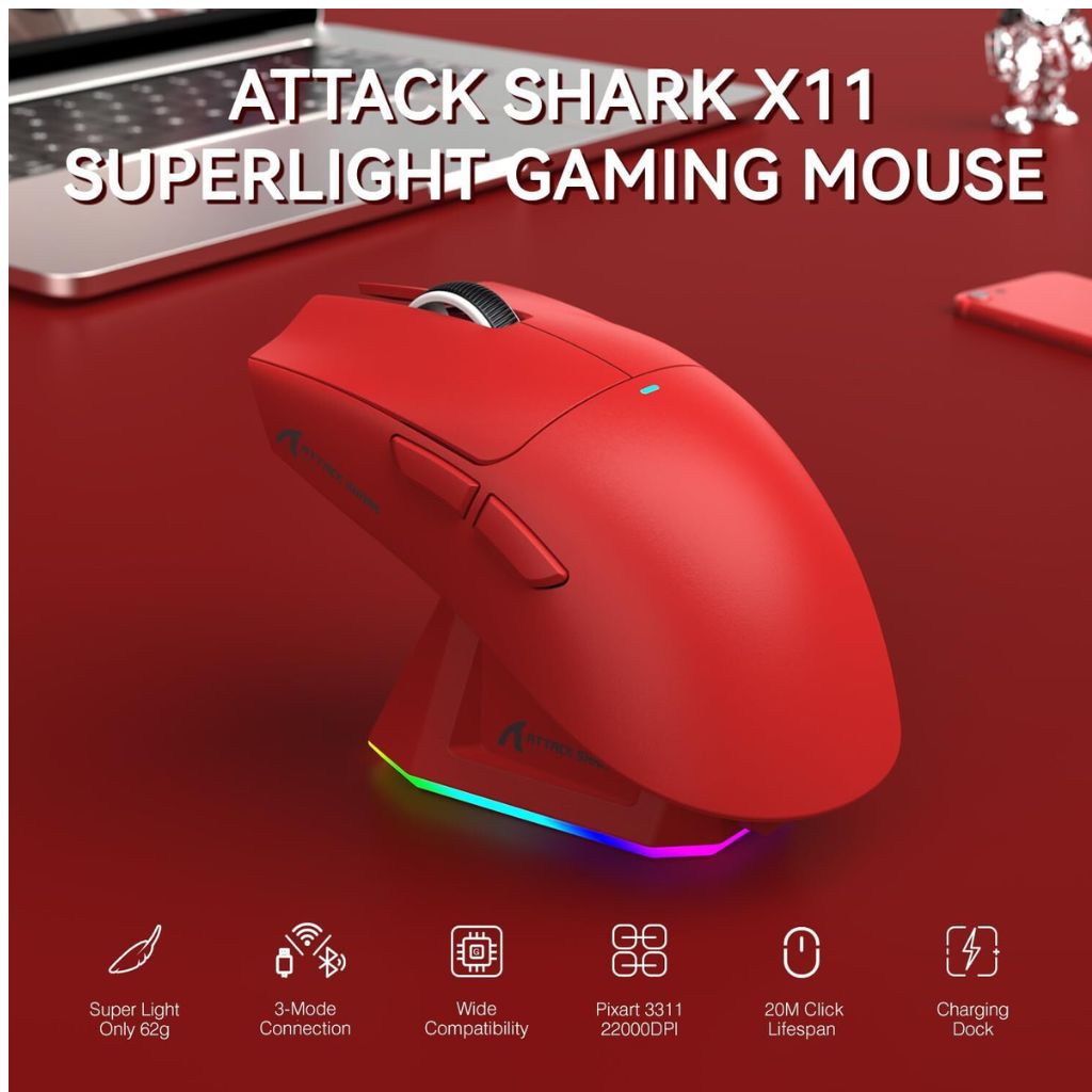 Attack Shark X11 Ultra Wireless - Red
