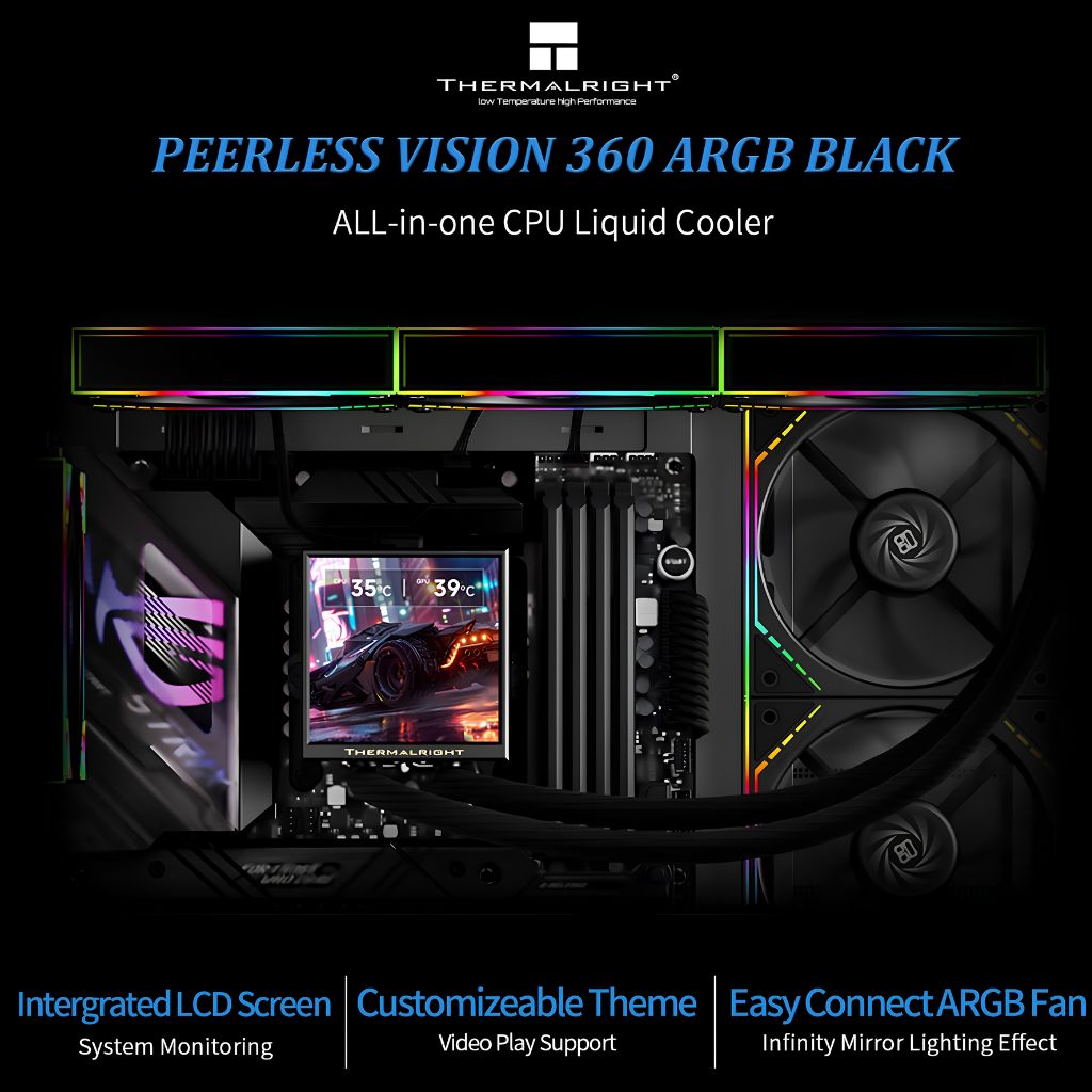 Thermalright Peerless Vision 360 ARGB CPU Cooler - Black