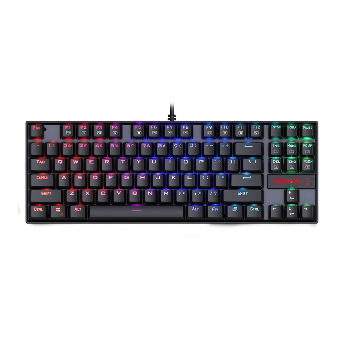 Redragon K552-RGB, Kumara, 80%, Wired, Red Switches - Black