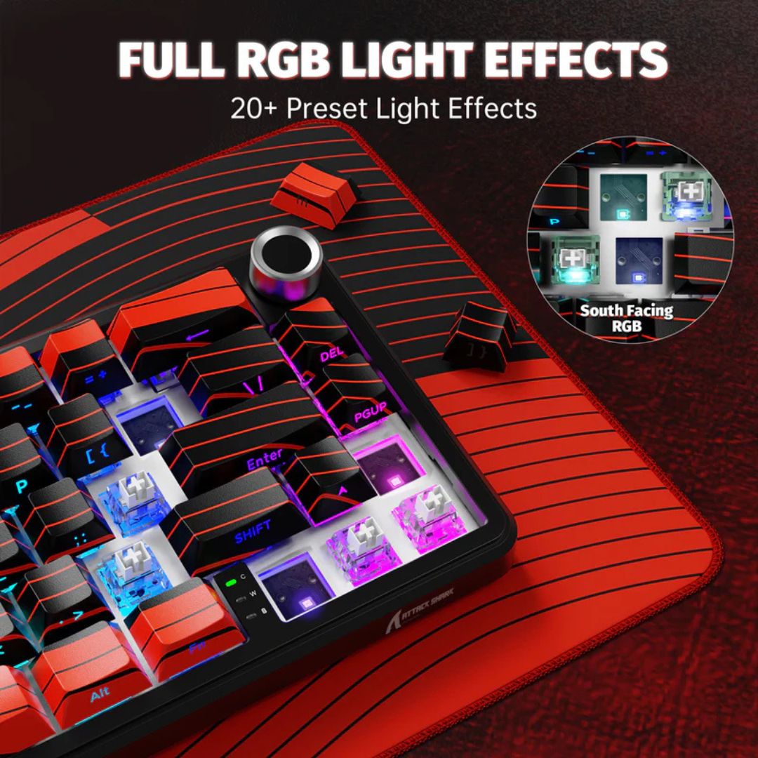 ATTACK SHARK X65 PRO Magnetic Keyboard - Red Contours