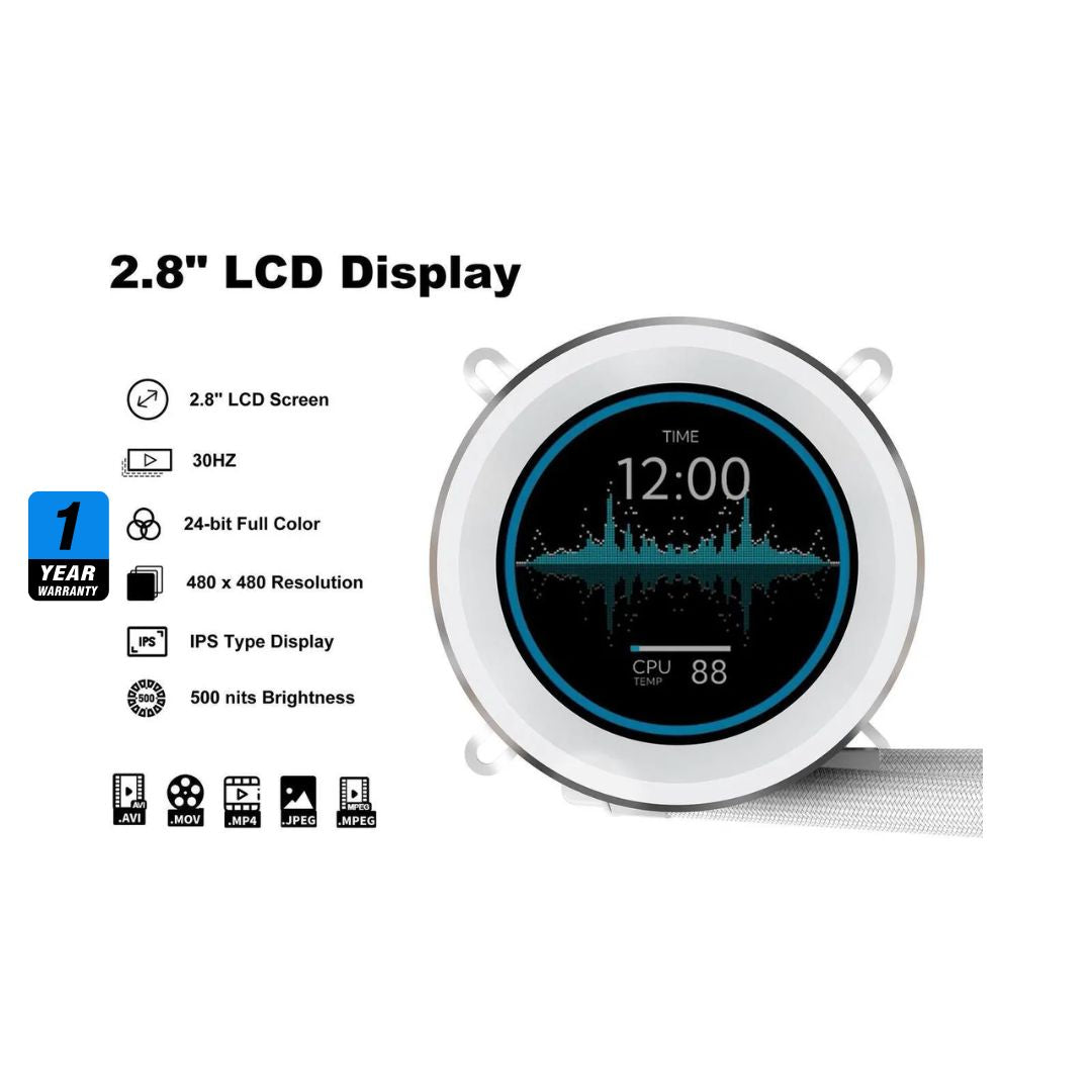 SAMA SM360 PRO ARGB Liquid CPU Cooler - White