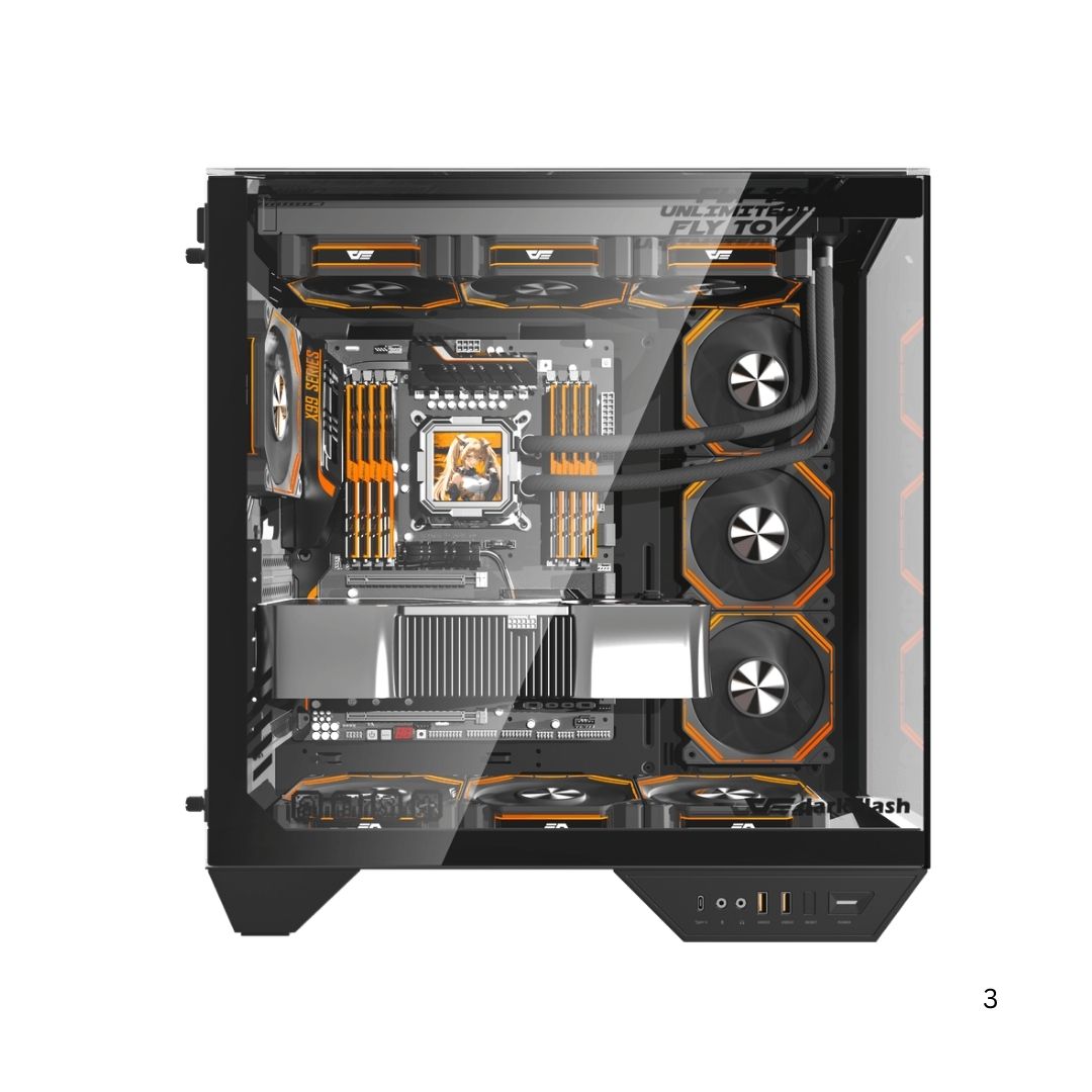 DarkFlash DY470 Mid Tower Case - Black