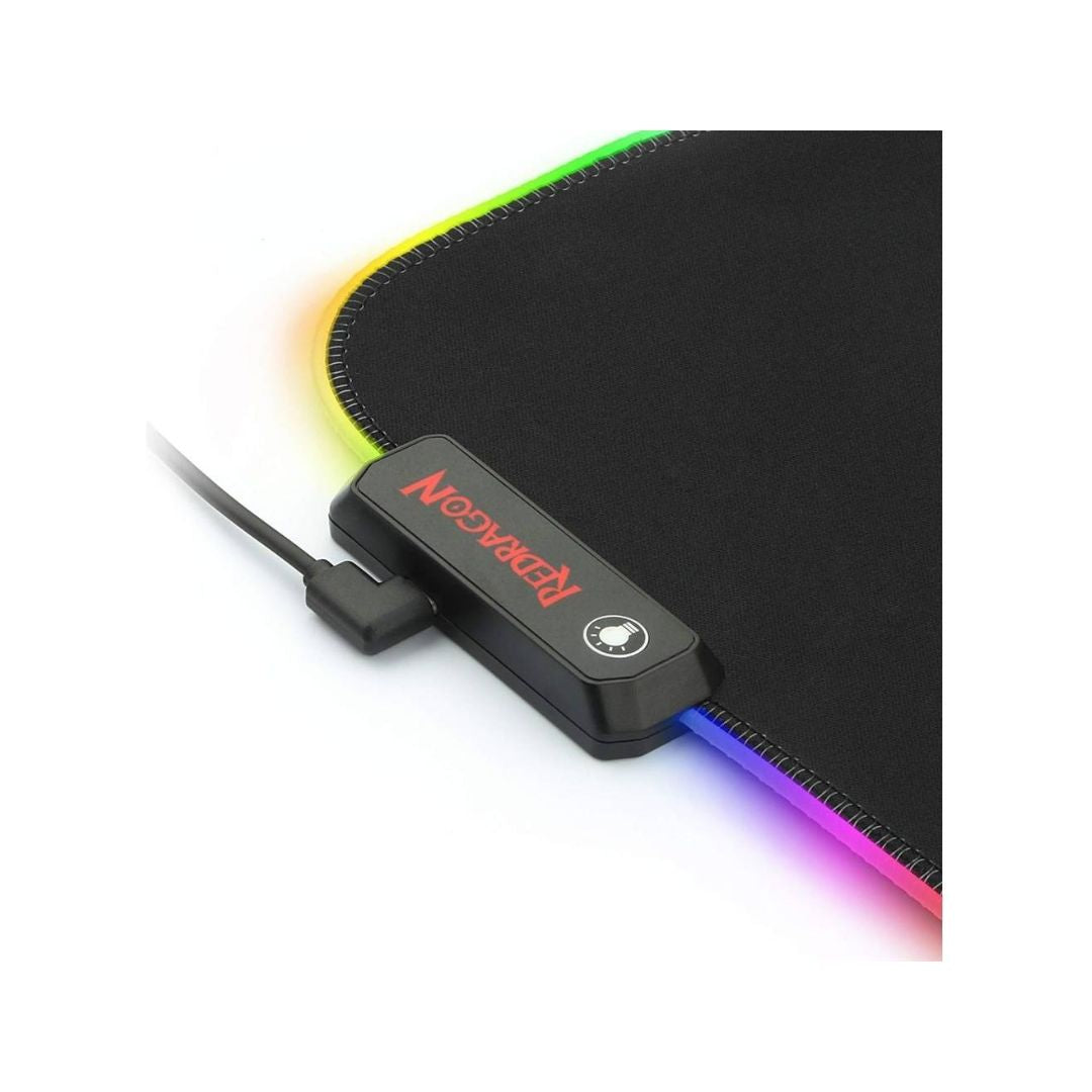 لوحة ماوس ألعاب ممتدة Redragon P033 Suzaku RGB LED، أبعاد 800x300x4 مم، سطح ناعم مقاوم للماء