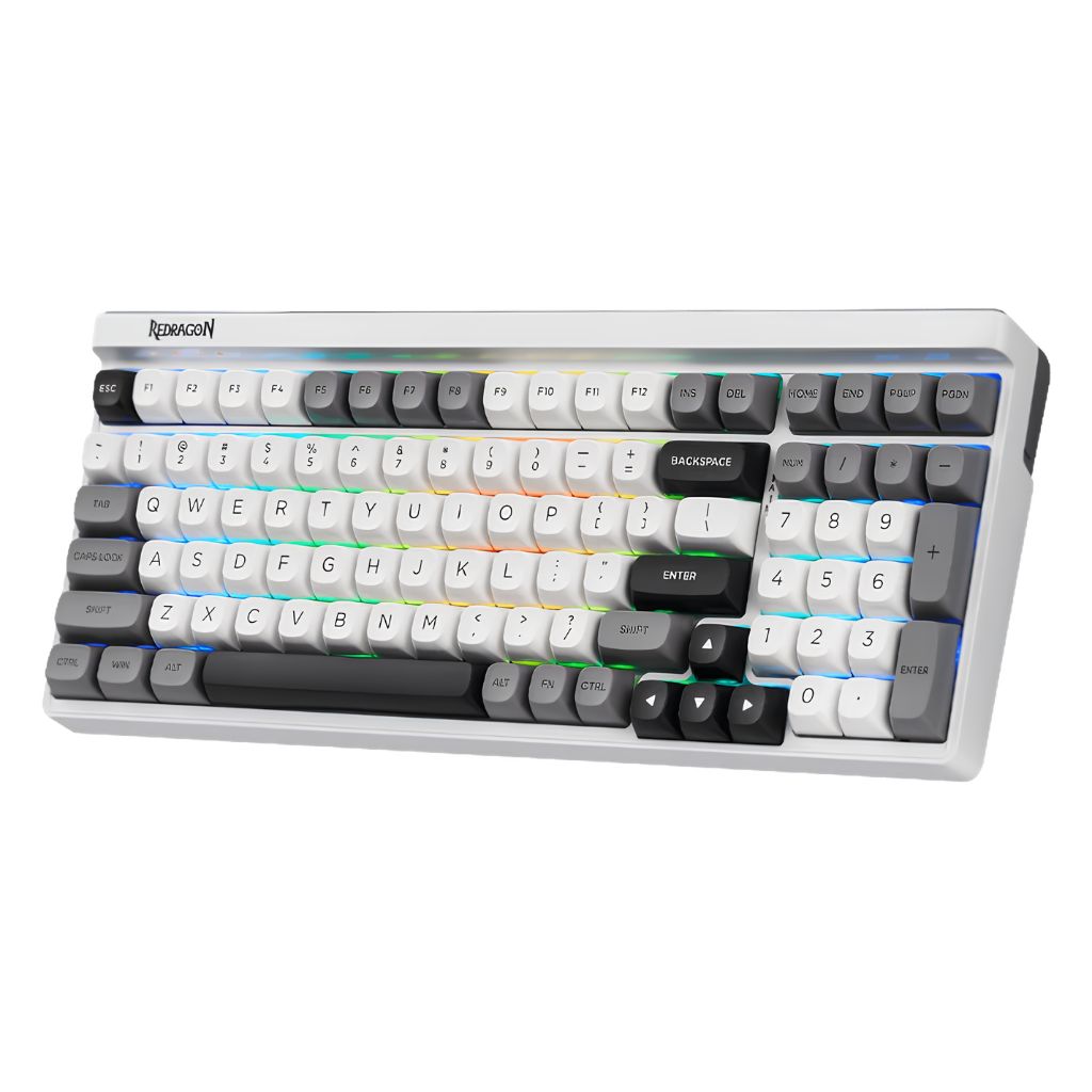 Redragon GAREN PRO K656WGB-PRO Wireless Gaming Keyboard - White / Gray