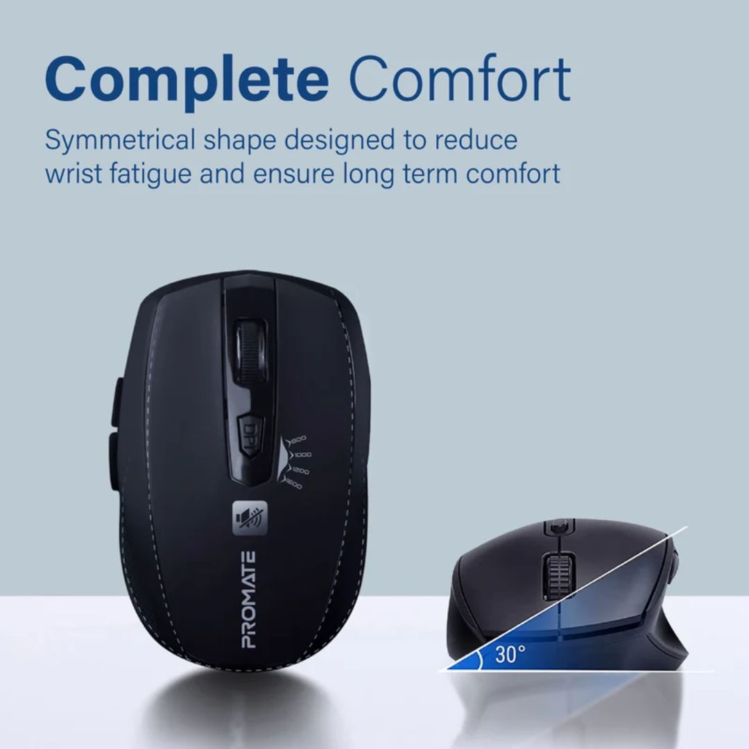 Promate Breeze Silent Switch Wireless Mouse - Black