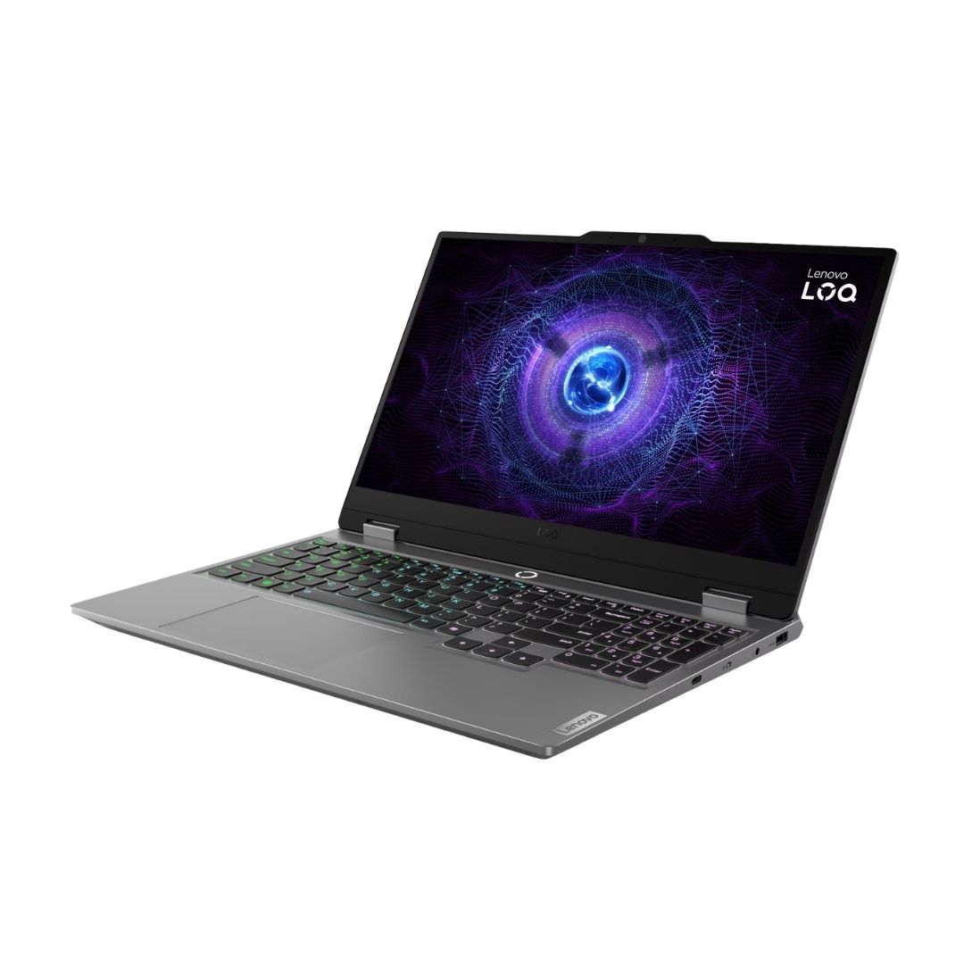 لينوفو LOQ 15IRX9 - (71PS) معالج Intel Core i7-13650HX، ذاكرة وصول عشوائي 16 جيجابايت، قرص صلب SSD بسعة 512 جيجابايت، بطاقة رسومات RTX 4050 بسعة 6 جيجابايت، شاشة 15.6 بوصة FHD IPS بتردد 144 هرتز، لون رمادي قمري
