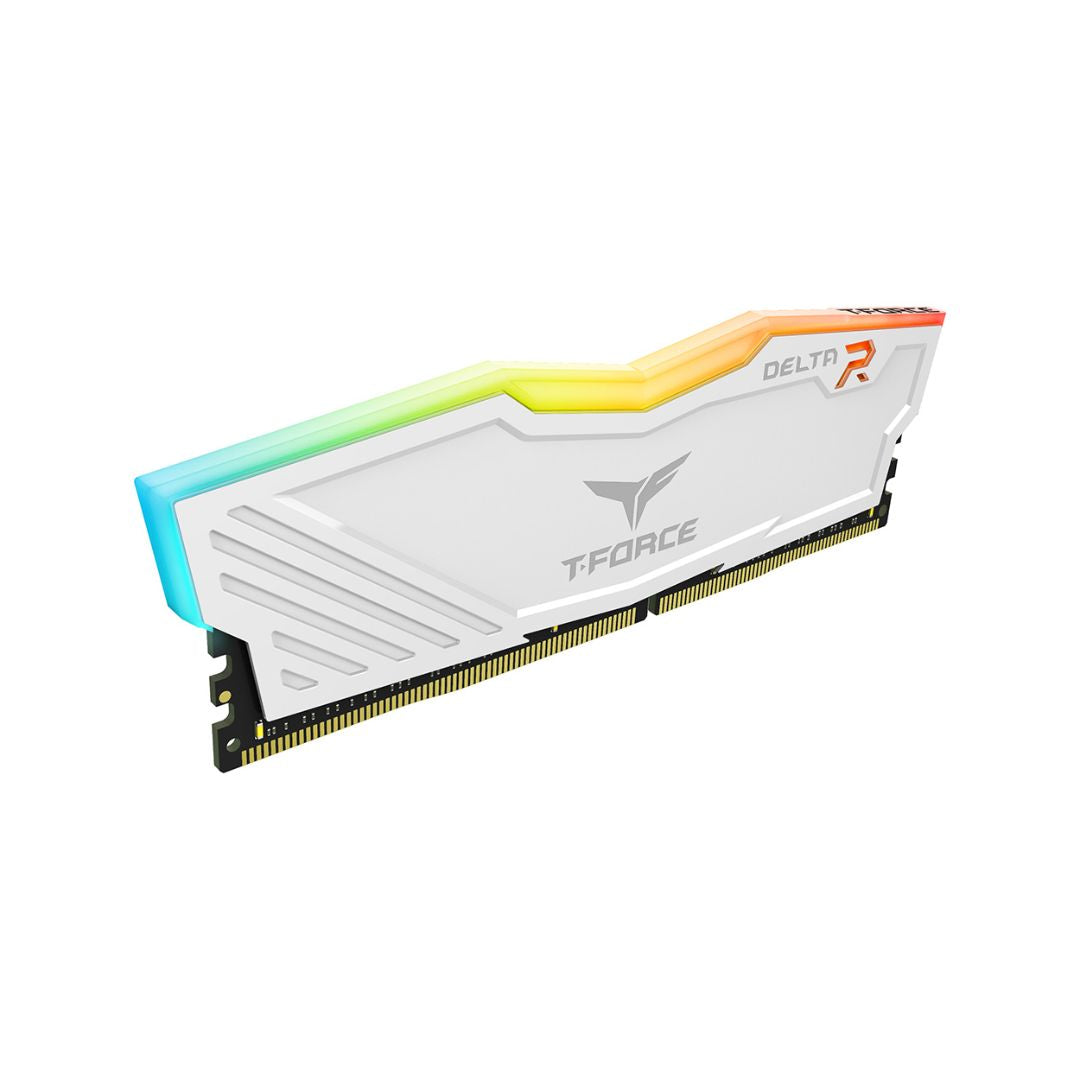 TEAMGROUP T-Force Delta RGB DDR4 Ram 16GB (2x8GB) 3600MHz CL18 - White - شركة القيم العالمية للحاسبات